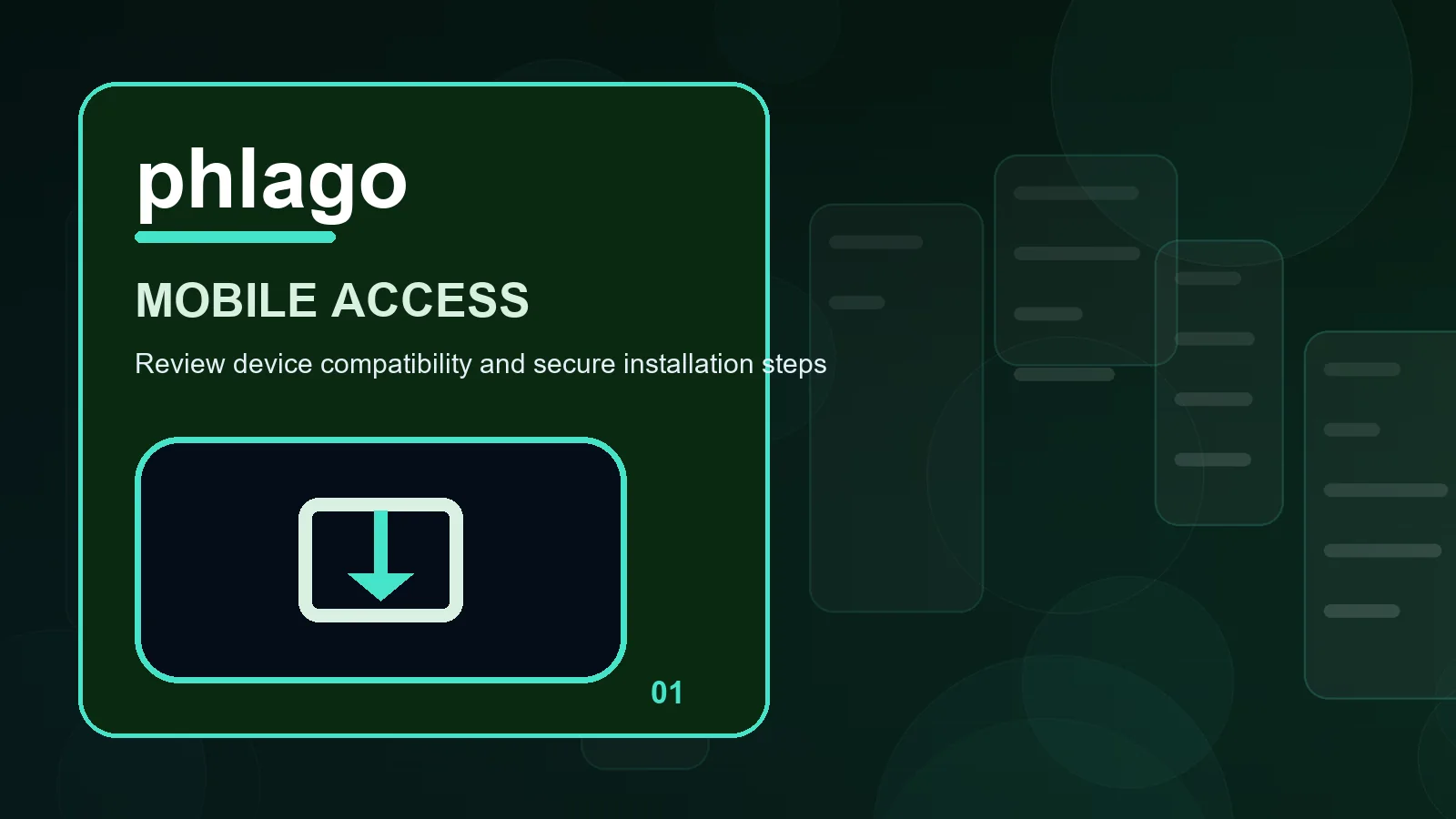phlago download overview showing screen labels, route markers, and deliberate pauses