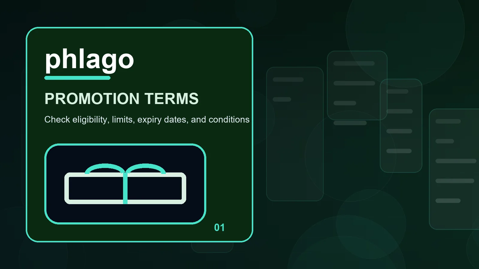 phlago promotions overview showing screen labels, route markers, and deliberate pauses