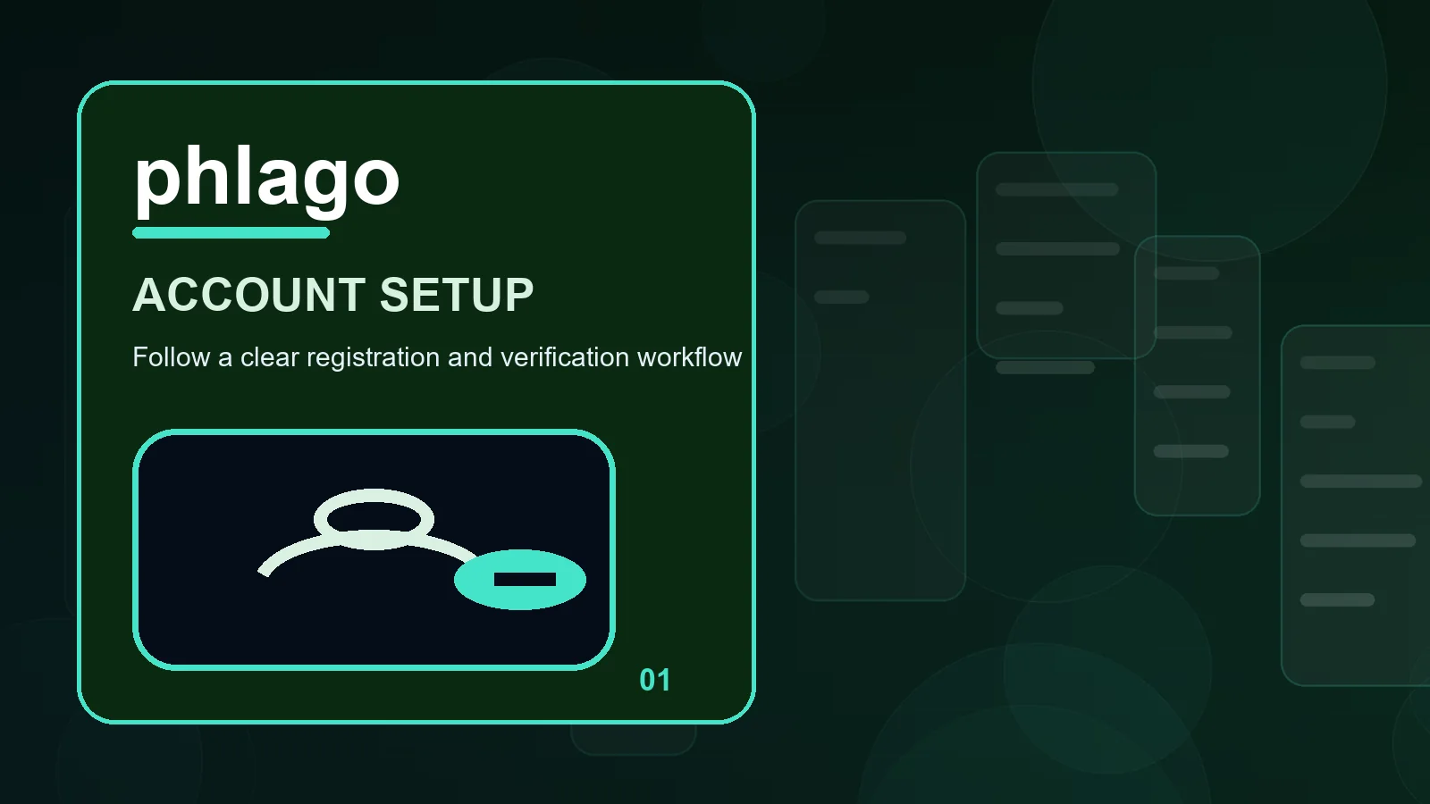 phlago register overview showing screen labels, route markers, and deliberate pauses